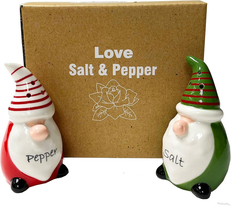 KARALIN Ceramic Salt & Pepper Shaker Sets Holiday Christmas Salt and Pepper Shaker Kitchen Tabletop Accessories Cute Farmhouse Design Family Gifts with Gift Box (Red & Green) - Image 5